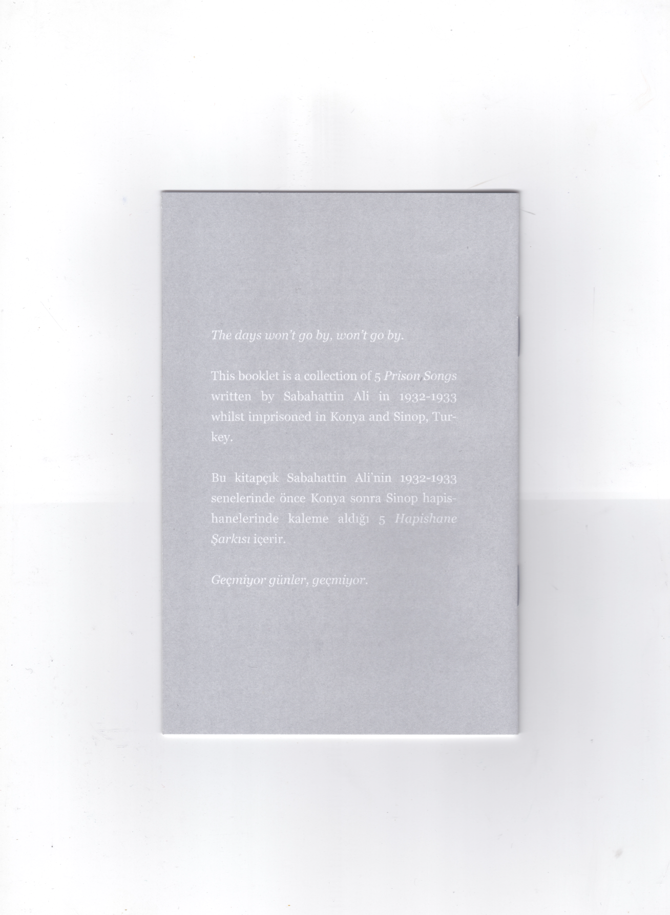 5 Hapishane Şarkısı/ 5 Prison songs, Sabahattin Ali