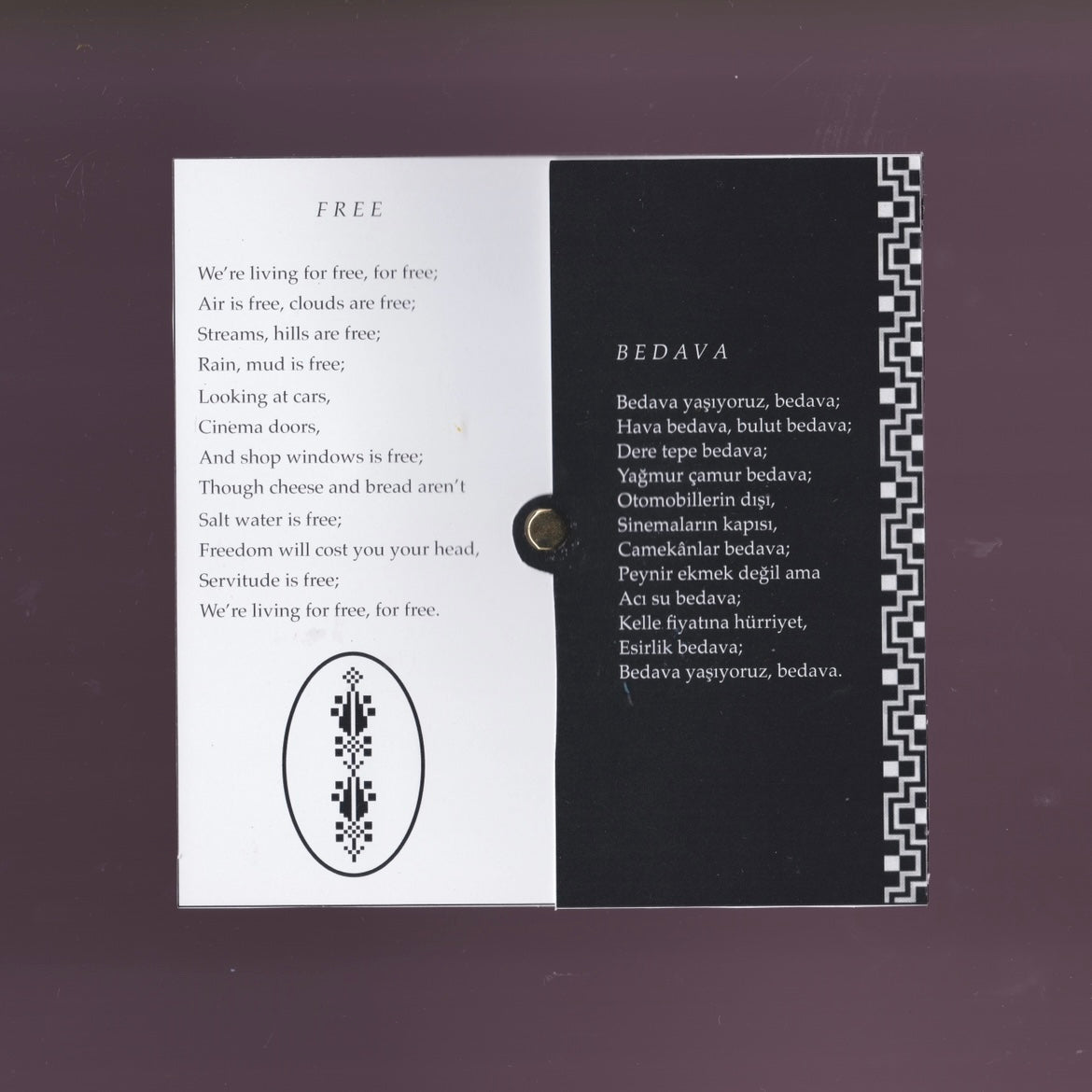 Bedava/ Free/ Gratuit, Orhan Veli - 5€ Donation to the Sameer Project (Gaza)